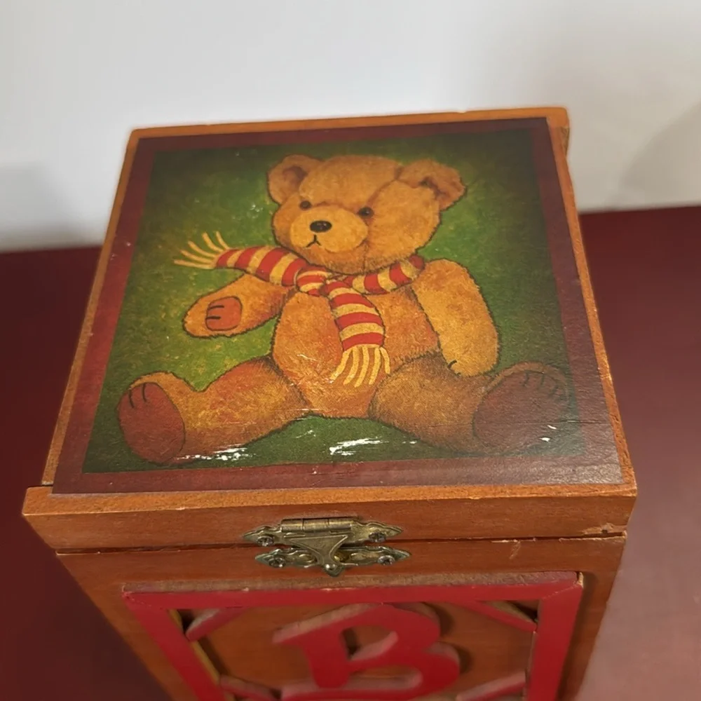 Rare Piece Vintage Music Box Pop Up Teddy Bear Sound of Music Song